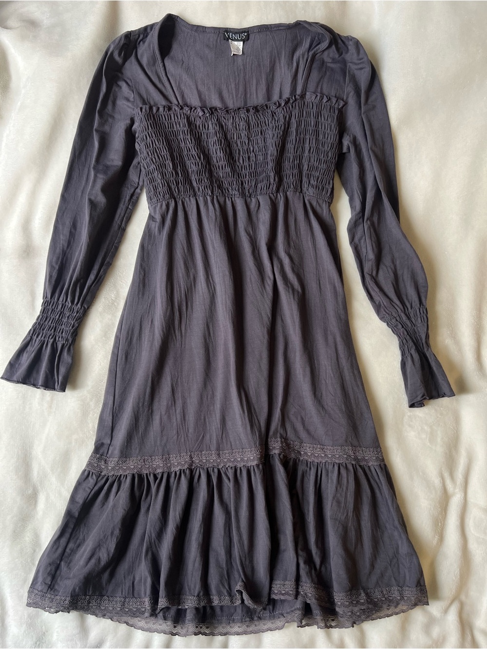 Y2K Romantic Goth Cottagecore Venus Tiered Dress